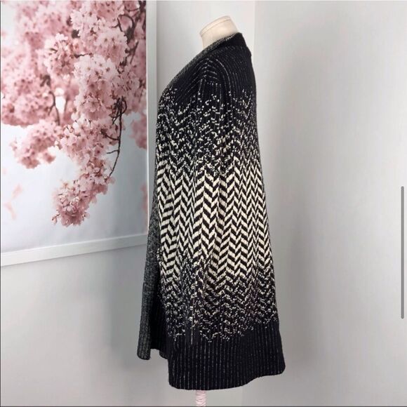 Vertigo Chevron Print Knit Duster Cardigan Sweater Sz XL - Picture 4 of 4